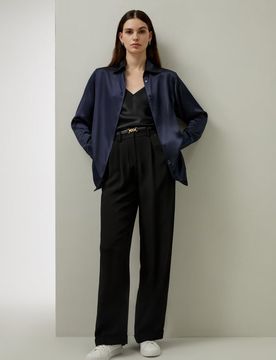 Camicia Seta Oversize Donna - M - Elegante e Versatile in Charmeuse