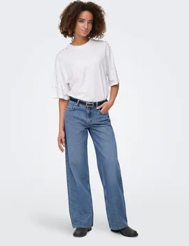 Pantalón largo vaquero de mujer ancho - Only - FashionsVida