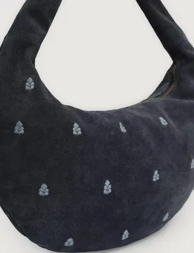 Bandolera de mujer 100% piel con bordados de flores - Nice Things - FashionsVida