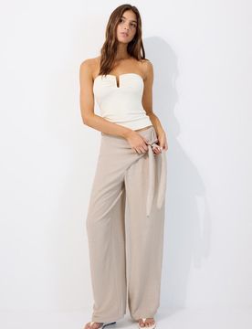 Fließende Sarong-Hose Steingrau L