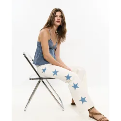 Vaquero recto de mujer con estrellas laterales