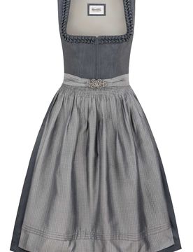 Dirndl Moana (grau, Gr. 40) von Heimatgwand für Damen, 60% Polyester,40% Viskose