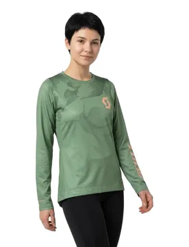 Maglia Da Enduro A Maniche Lunghe Trail Vertic Glade Green / Crystal Pink