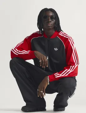 SST LOOSE MESH TRACK TOP XS Black - Adidas - FashionsVida