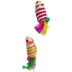 Fred & Rita - Juguete Fred & Rita para gatos ratones sisal con plumas