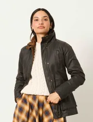 Cotton Rich Hooded Utility Jacket Chocolate female