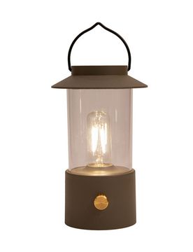 LED-Laterne Design B matt taupe