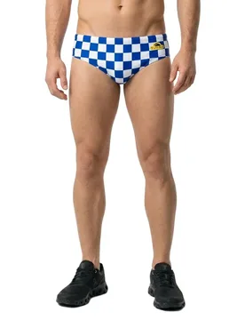 Squares Wp Swimming Brief Royal Blue / White 6XL Men - TURBO - FashionsVida