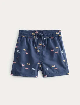 Fish Embroidered Navy Swim Shorts (0-5 Yrs) Navy Mix male - M&S - FashionsVida