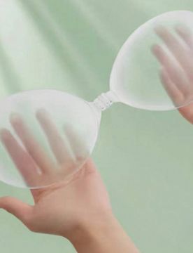 Sujetador invisible sin tirantes de silicona para mujer con almohadillas adhesivas, adecuado para vestidos sin tirantes y vestidos de novia, efecto pu