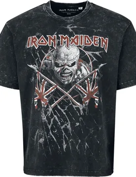 T-Shirt - Crossed Flags - S bis XXL - für Männer - Größe XXL - anthrazit - EMP exklusives Merchandise! - Männer - male - Iron Maiden - FashionsVida