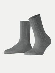 Stricksocken Cotton Rib Grau 39-42