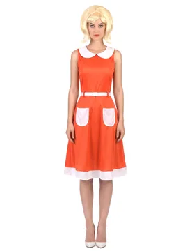 Er-Jahre-Kleid Retro-Outfit rot-weiss - KARNEVAL-MEGASTORE - FashionsVida