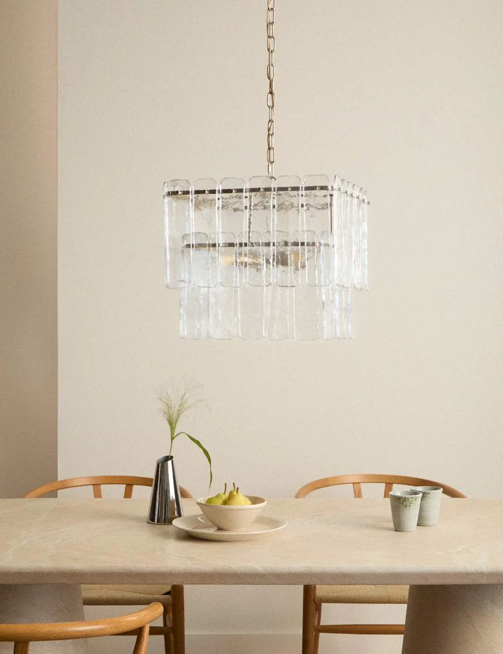 Glass 2 Tier Square Pendant Light Clear - M&S - FashionsVida