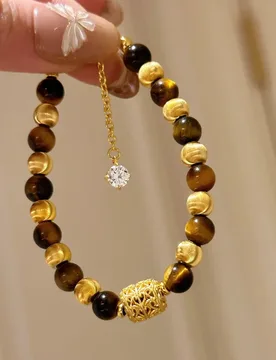 French Style Light Luxury High-end Natural Tiger Eye Stone Cat Eye Bracelet, Fashionable And Versatile Bead String - Aliexpress - FashionsVida