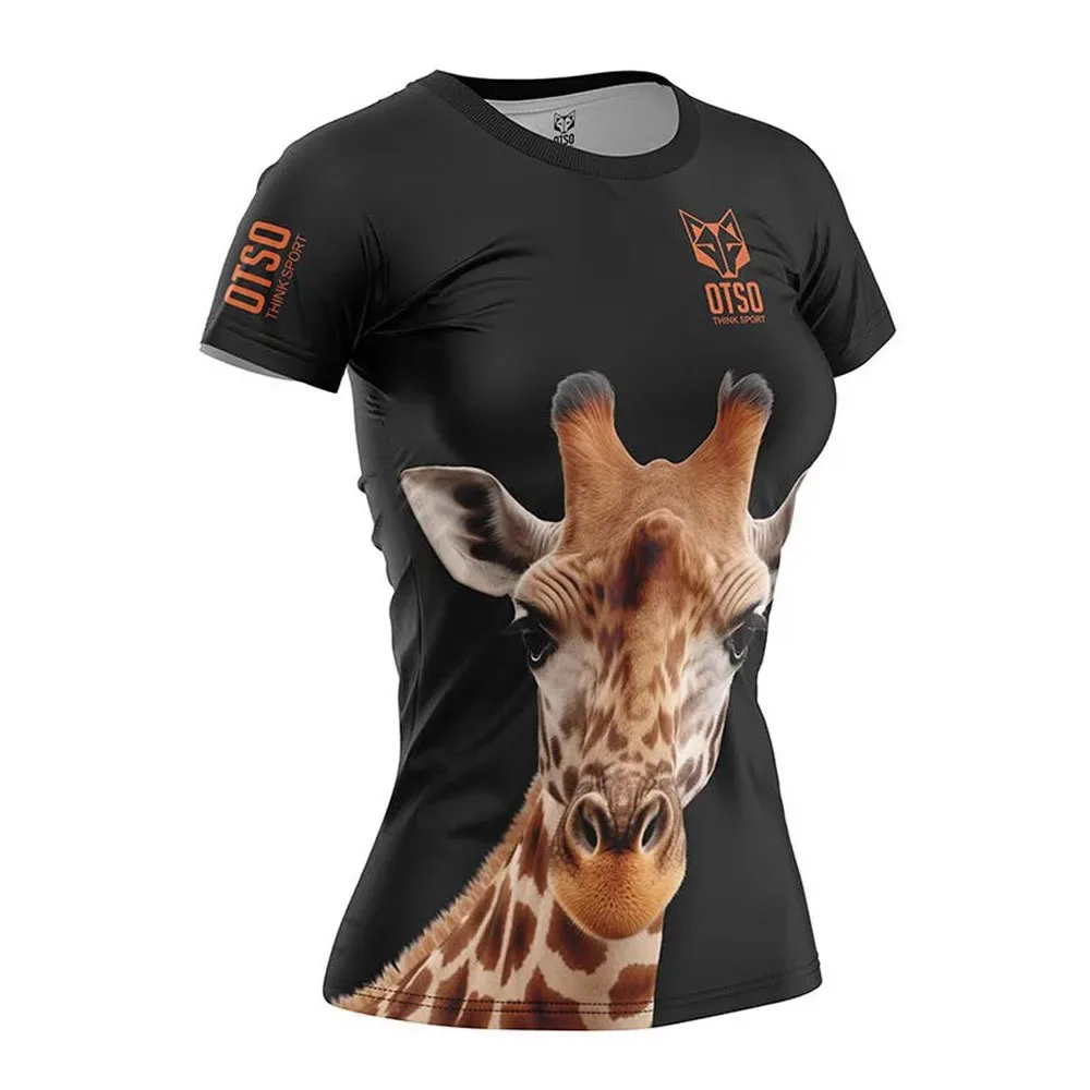 Maglietta A Maniche Corte Giraffe Multicolour XS - OTSO - FashionsVida