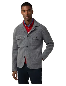FaÇonnable Chemise Surchemise Felt Wool Hybrid Marl Grey M