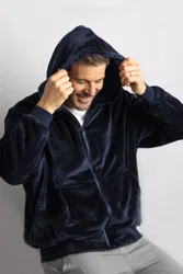 Mens 1 Pack Lounge Hoodie Navy 2XL/3XL - Blue - Size: 2X-Large
