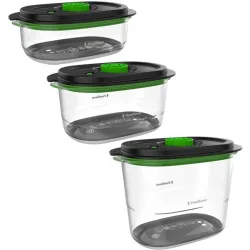 Pack de 3 recipientes Fresh Containers FFC026X para envasado al vacío