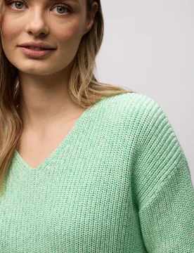 Mouliné Pullover female Grün - Street One - FashionsVida