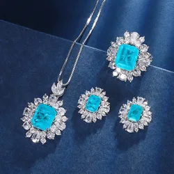Jewelry Gold-plated Jewelry Set Paraiba High-end Vintage Set 10*12-6*8