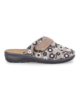 Pantofola fantasia floreale con chiusura a strappo e sottopiede anatomico 15OD 36