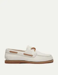Classic 2-Eye Leather Boat Shoes White female