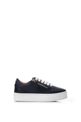 Abbiy' Leather Casual Trainers - Navy - Size: 4