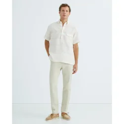 Pantalón hombre vestir regular fit mezcla lana poliéster liso azul marino