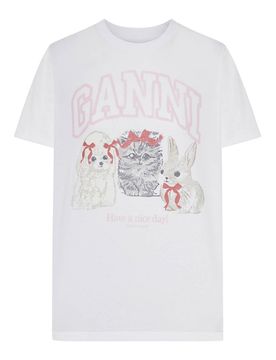 Ganni T-shirt in jersey di cotone