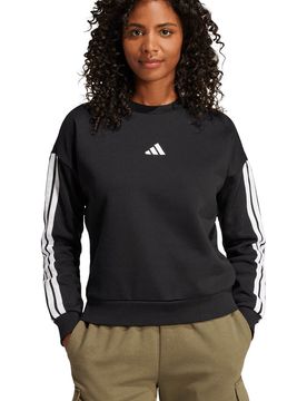 Essentials 3 stripes sudadera mujer Negro (XS)