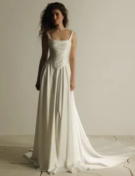 A-Line Simple Spaghetti Strap Wedding Dresses Sleeveless Satin Long Pleat Elegant Brides Gown Custom Made 2026 Vestido De Novia - Aliexpress - FashionsVida