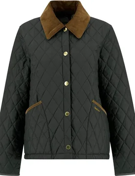 Chaqueta de mujer con cierre central con corchetes metálicos y clásico cuello francés - Barbour - FashionsVida