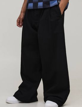 Herren Weite Jeans Hosen mit Falten vorne True Black Größe 34