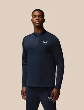 Flow Quarter Zip Sweater Top - Navy NAVY S male - Castore - FashionsVida