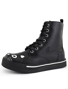 Gothic Sneaker high - Kitty Sneaker Combat Boot - EU36 bis EU42 - für Damen - Größe EU38 - schwarz - Frauen - female