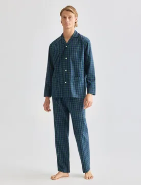 Pijama de hombre en twill tejido a cuadros de algodón - Emidio Tucci - FashionsVida
