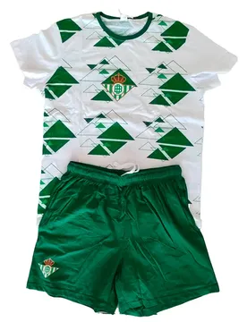 Pyjama à Manches Courtes Triangles White / Green M