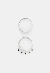Set aus 2 Armbändern mit Schmuck-Charms Grau OS
