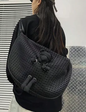 Bolso mensajero de nylon para mujer, bolso bandolera de gran capacidad de unicolor, correa de hombro fija, forro de poliéster, bolso tote casual refo - Shein - FashionsVida