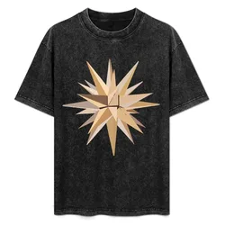 Moravian Star T-Shirt Basic Simple Casual Short Sleeve Tee