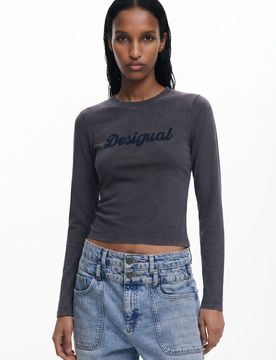 Camiseta , Mujer, Algodon, Azul, XS