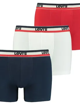 Boxers Logo 3 Unità White / Blue / Red S