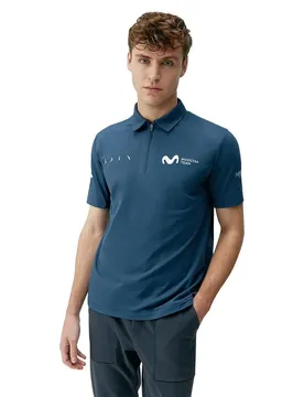 Polo à Manches Courtes Movistar Sea Blue XL
