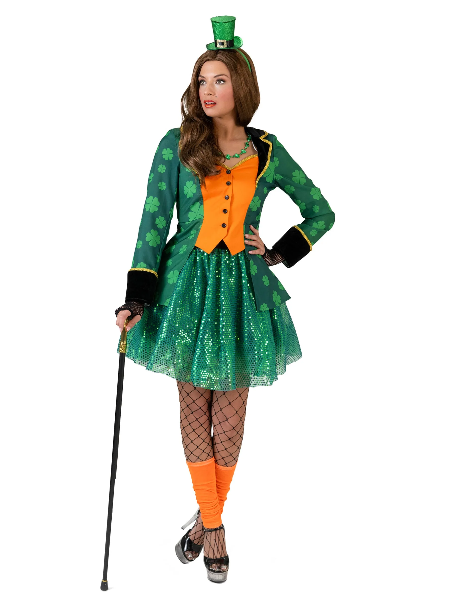 Frack mit Kleeblatt Saint Patrick Damen grün-orange - female - ESPA - FashionsVida