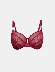 Silk & Lace Wired Minimiser Bra C-G Claret female
