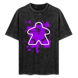 Abstract Meeple - Purple T-Shirt Gym Wear Breathable Short Sleeve Tee