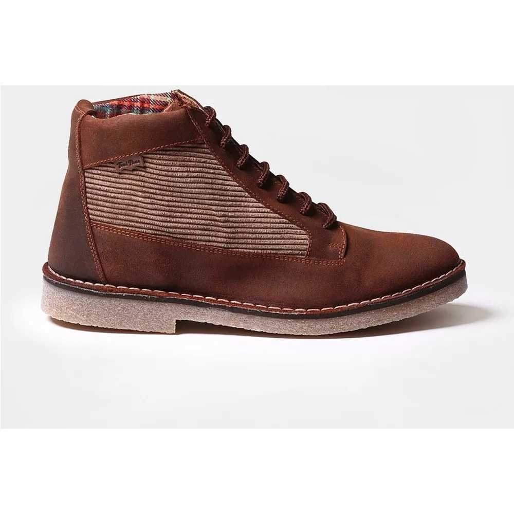 Botines de hombre de serraje engrasado con cordones - Toni Pons - FashionsVida
