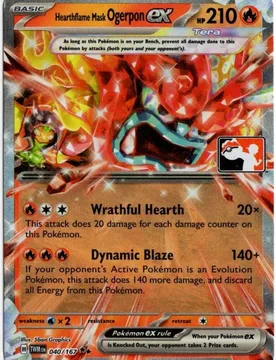 Pokemon SV Twilight Masquerade 040/167 Hearthflame Mask Ogerpon ex (Prize Pack League Promo) - Pokémon - FashionsVida
