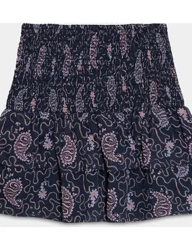 Falda corta estampada con volantes - Noon - FashionsVida